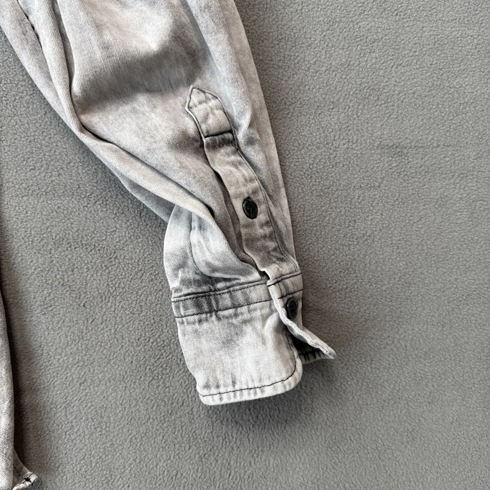 Isabel Marant Étoile Idety Ruffle Denim Cotton Long Sleeve Shirt Gray Women's 38 - Picture 4 of 14